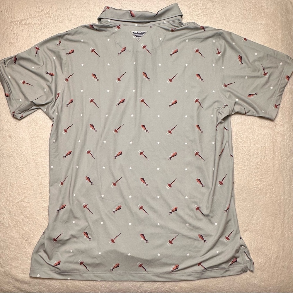 Columbia Men’s Super Slack Tide II Short-Sleeve Polo Cool Grey Starcast L PFG - Picture 9 of 12